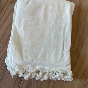 Hearth and Hand White Tassel Shower Curtain